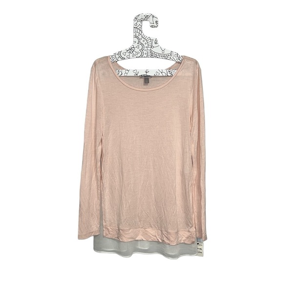 🆕 Chelsea28 Long Sleeve Blouse Pink Peach / Rose - Picture 1 of 8